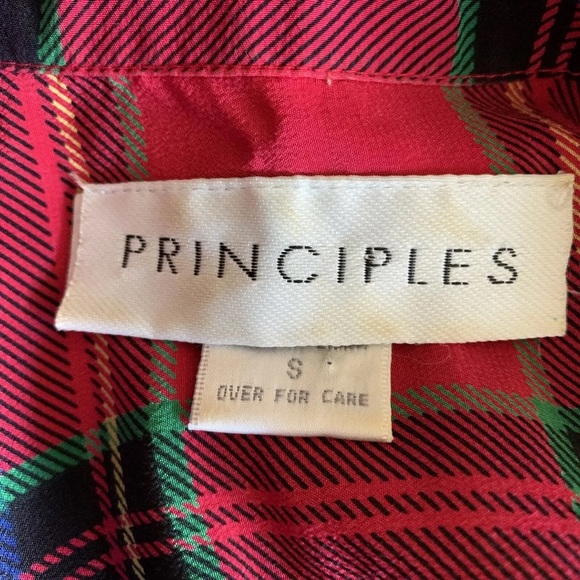 Vintage 90s tartan pure silk blouse - Picture 9 of 13